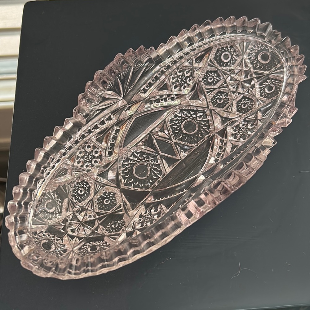 Antique American Brilliant Period Glass Serving dish…circa 1910